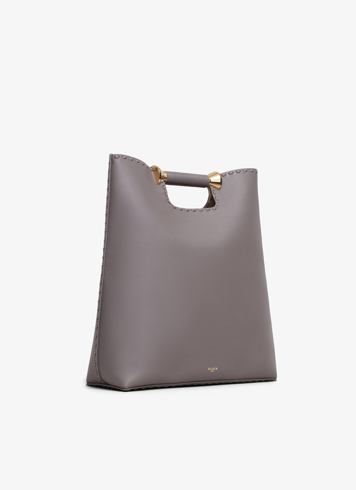 송아지 가죽 BOBINE 토트 백 ALAÏA BROWNISH GREY 송아지 가죽 BOBINE 토트 백